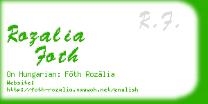 rozalia foth business card
